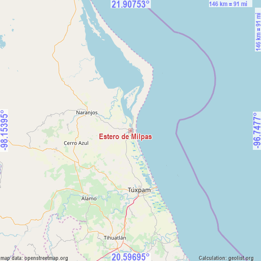 Estero de Milpas on map