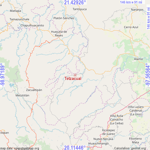Tetzacual on map