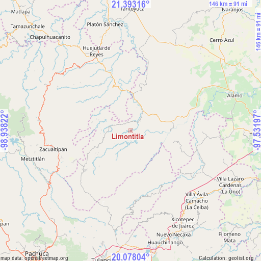 Limontitla on map