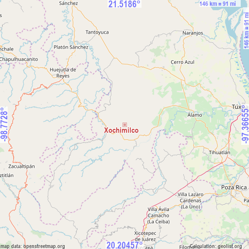 Xochimilco on map
