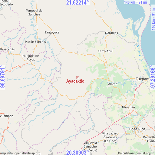 Ayacaxtle on map