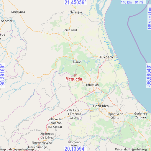 Mequetla on map