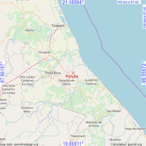 Polutla on map