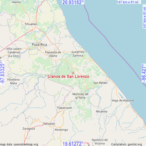 Llanos de San Lorenzo on map