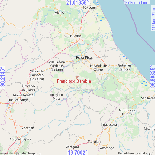 Francisco Sarabia on map