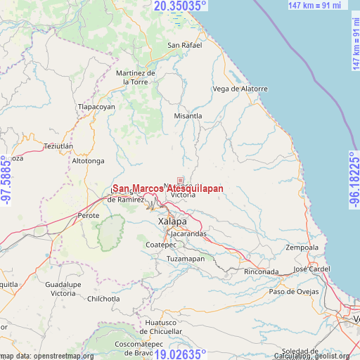 San Marcos Atesquilapan on map