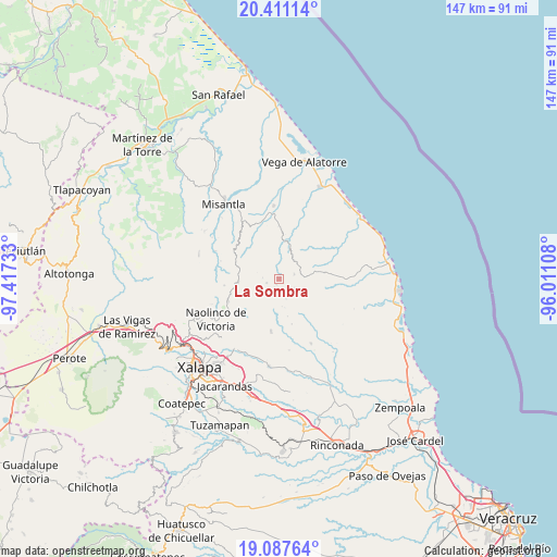 La Sombra on map