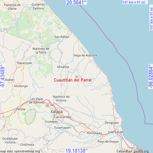 Cuautitlán del Parral on map