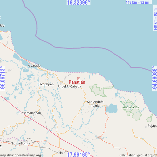 Panatlán on map