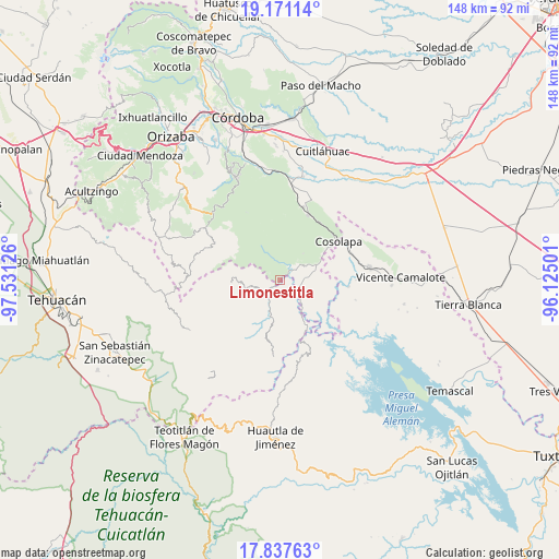 Limonestitla on map