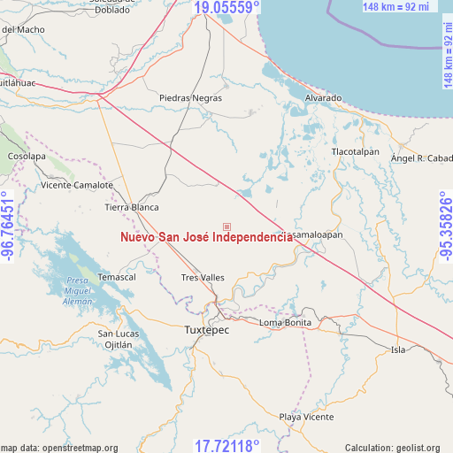 Nuevo San José Independencia on map