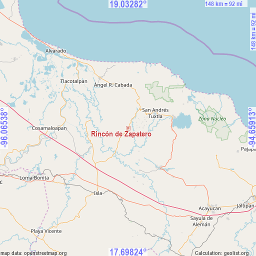 Rincón de Zapatero on map