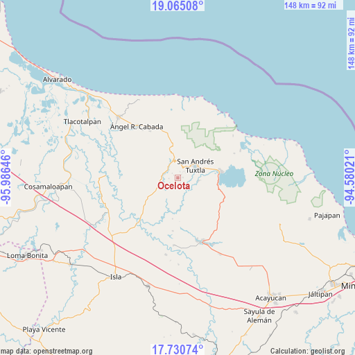 Ocelota on map
