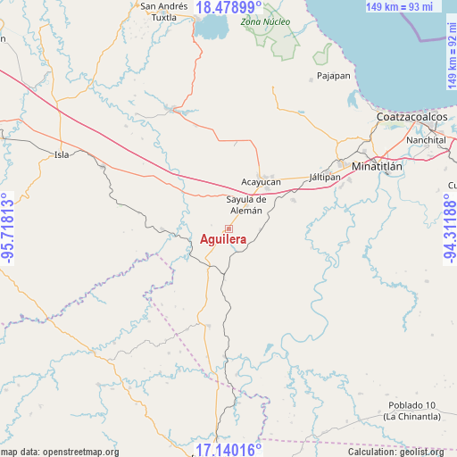 Aguilera on map