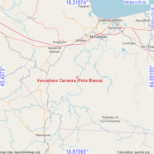 Venustiano Carranza (Peña Blanca) on map