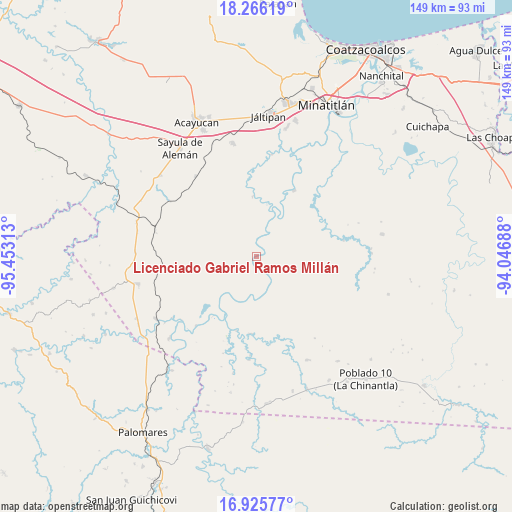 Licenciado Gabriel Ramos Millán on map