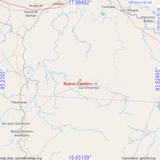 Nuevo Cantón on map