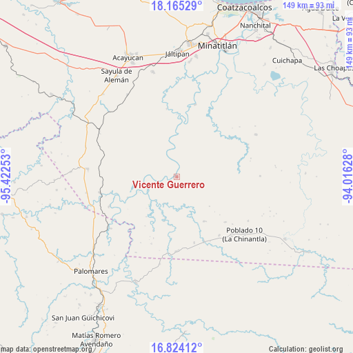 Vicente Guerrero on map