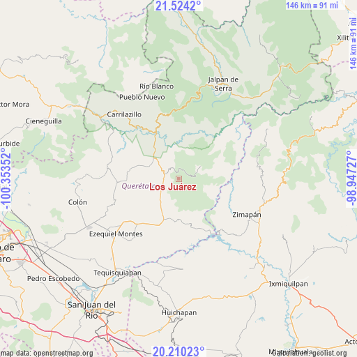 Los Juárez on map
