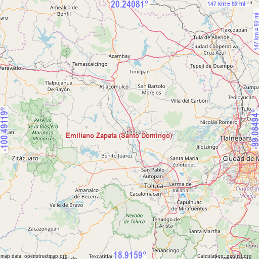 Emiliano Zapata (Santo Domingo) on map