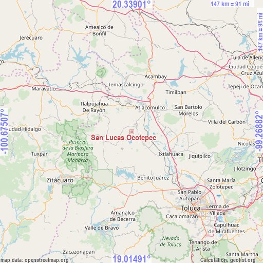 San Lucas Ocotepec on map