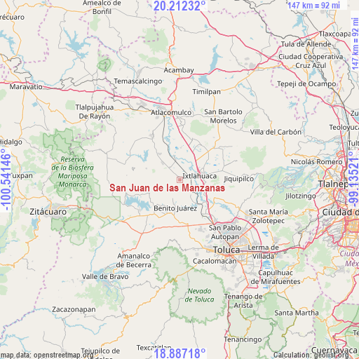 San Juan de las Manzanas on map