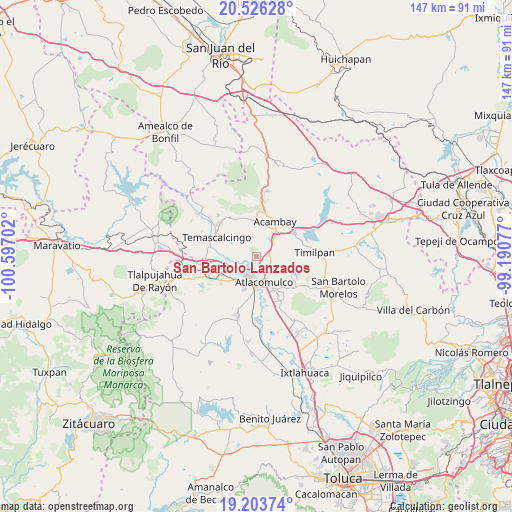 San Bartolo Lanzados on map