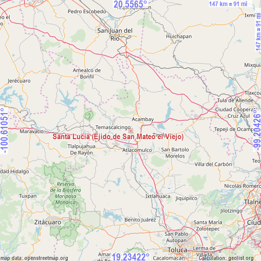 Santa Lucía (Ejido de San Mateo el Viejo) on map