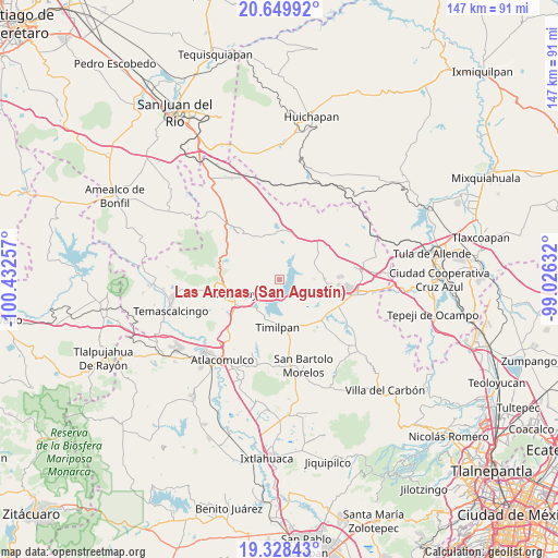 Las Arenas (San Agustín) on map