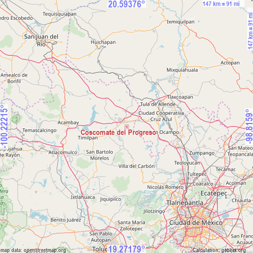Coscomate del Progreso on map