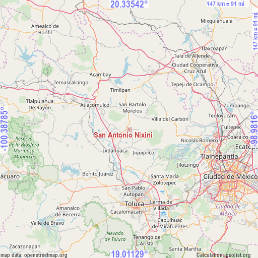 San Antonio Nixini on map