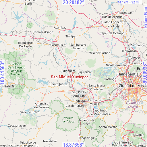 San Miguel Yuxtepec on map