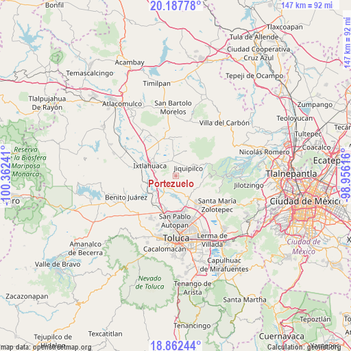 Portezuelo on map