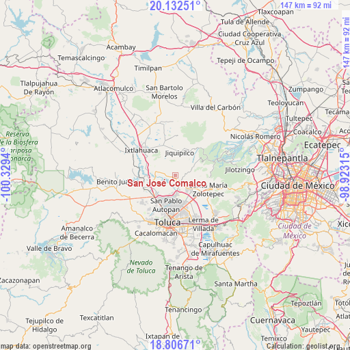 San José Comalco on map