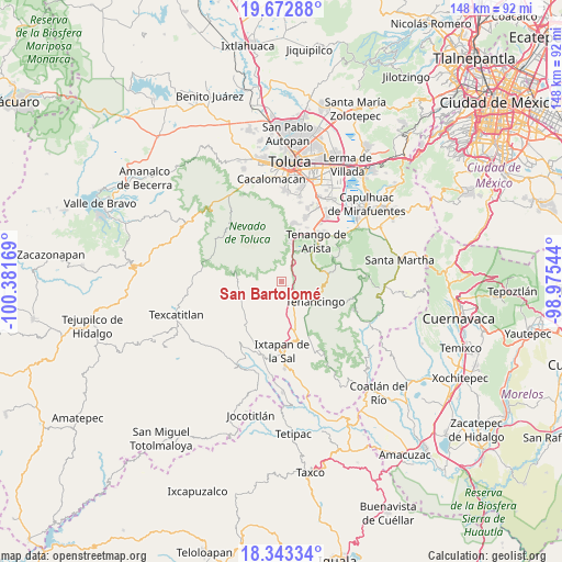 San Bartolomé on map