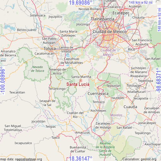 Santa Lucía on map