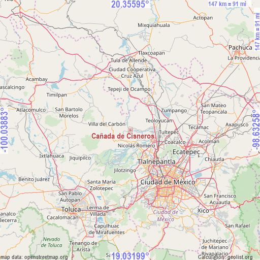 Cañada de Cisneros on map