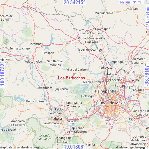 Los Barbechos on map