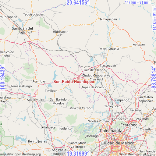San Pablo Huantepec on map