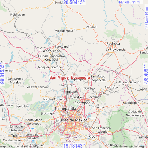 San Miguel Bocanegra on map