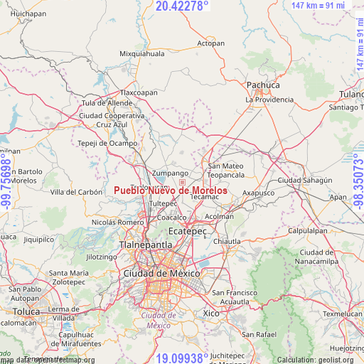 Pueblo Nuevo de Morelos on map