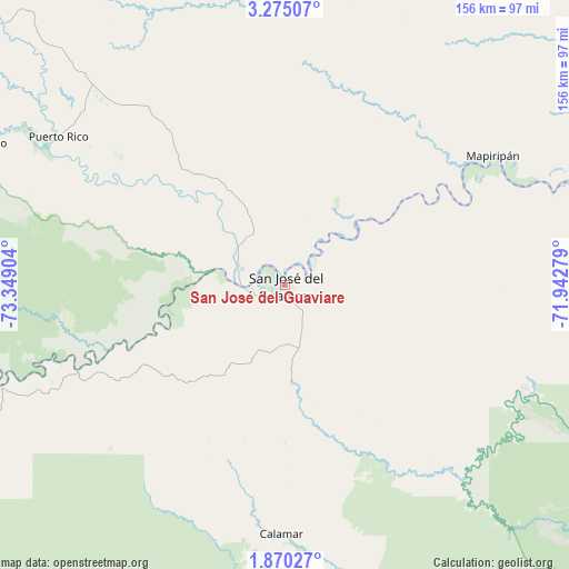 San José del Guaviare on map