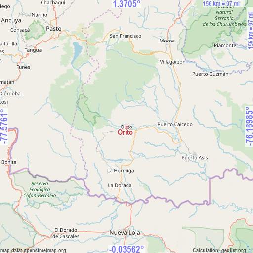 Orito on map