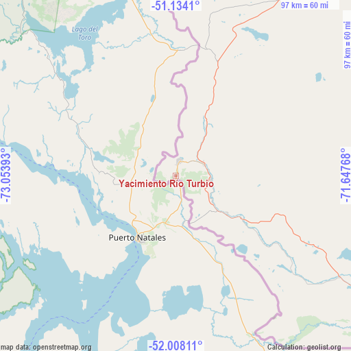 Yacimiento Río Turbio on map