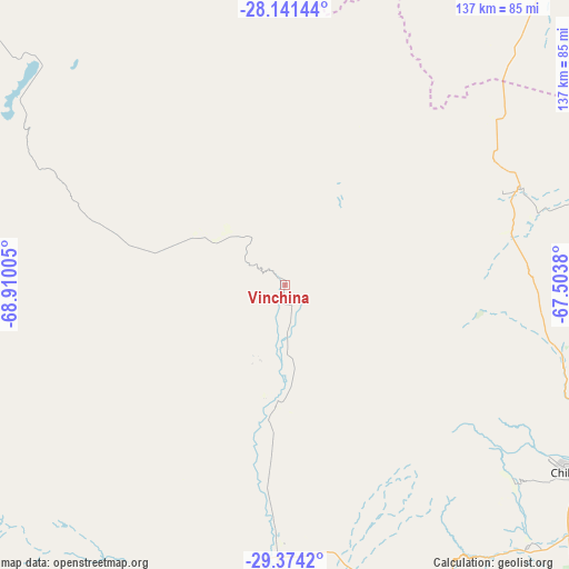 Vinchina on map