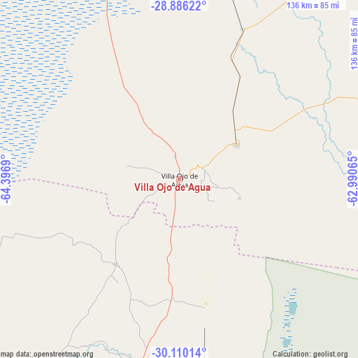 Villa Ojo de Agua on map