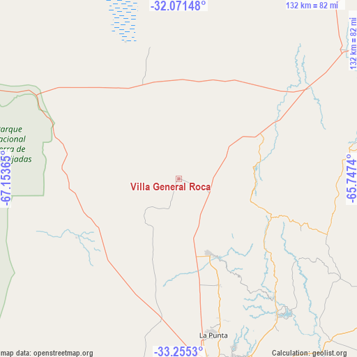 Villa General Roca on map