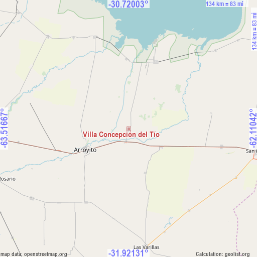 Villa Concepción del Tío on map