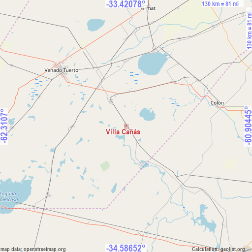 Villa Cañás on map