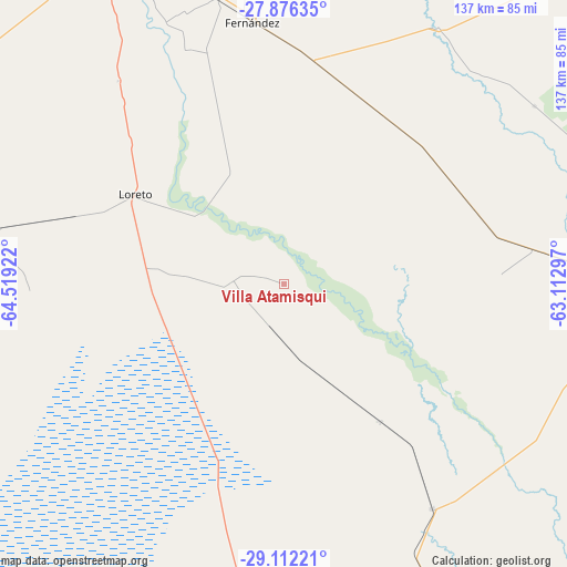 Villa Atamisqui on map